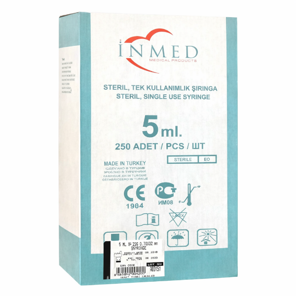 Inmed Enjektör 5 cc 3 Parça Siyah - 250'li Kutu